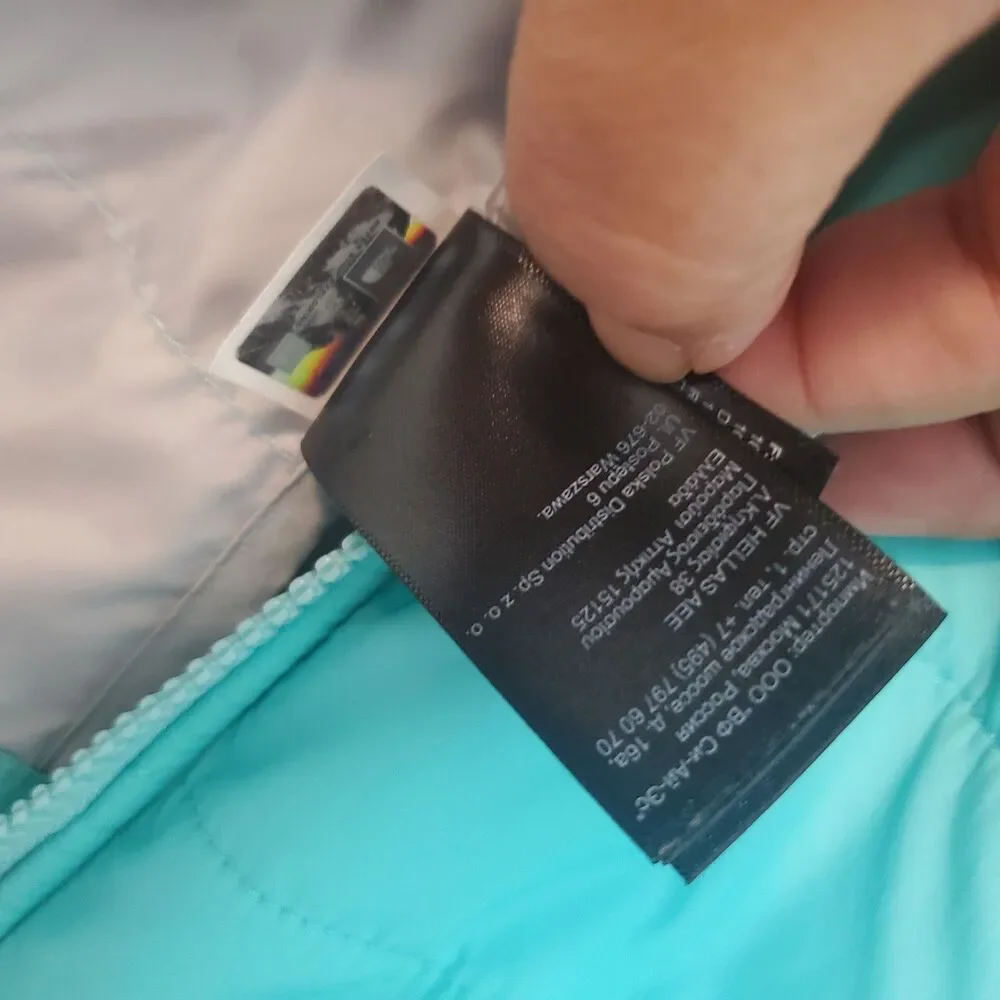 The North Face Girls XL/TG (18) Aqua Blue Puffer Vest Insulated Jacket - Picture 8 of 15